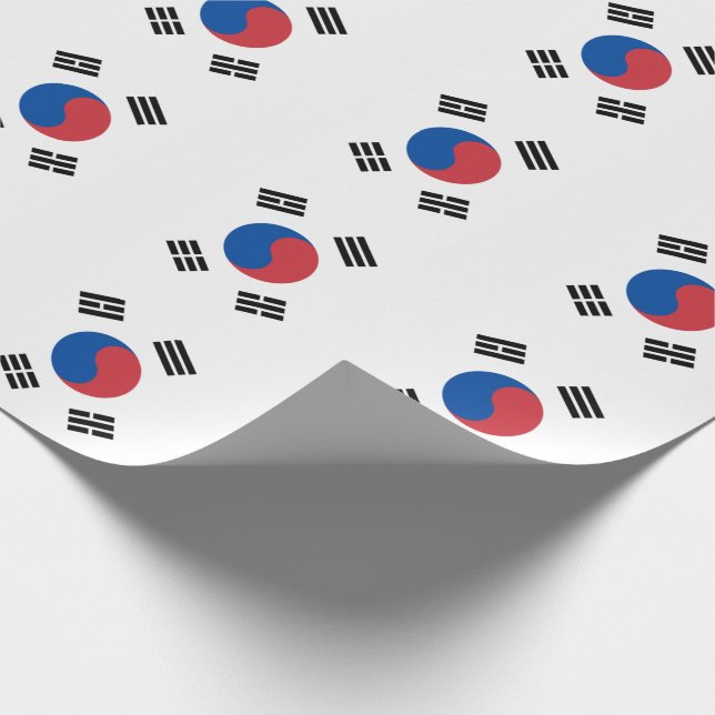 South Korea Seoul Asia Korean Flag Travel Geschenkpapier (Ecke)