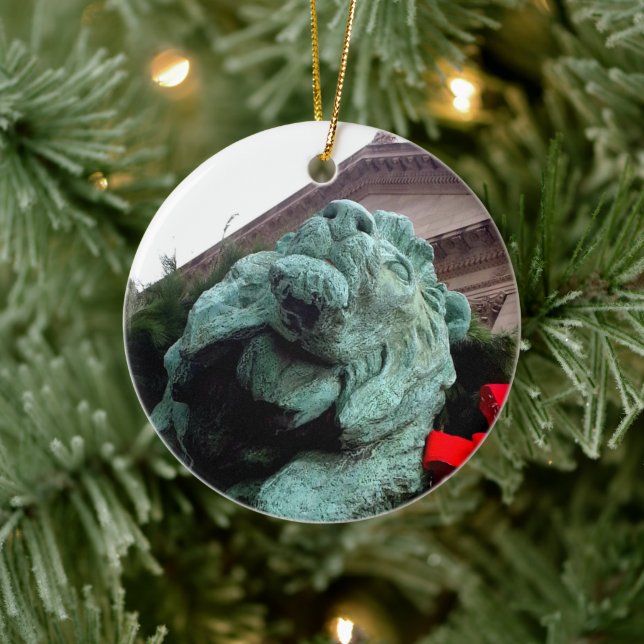 South Lion am Art Institute of Chicago Keramik Ornament (Baum)