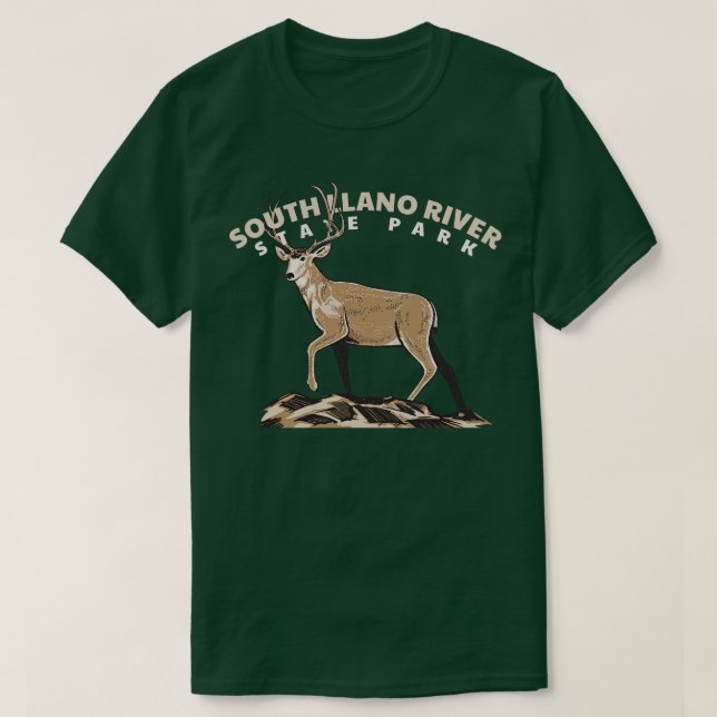 South Llano River Staat Park Texas Roaming Deer 1 T-Shirt (Design vorne)