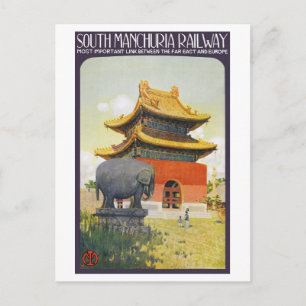 South Manchuria Vintage Travel Poster wiederherges Postkarte