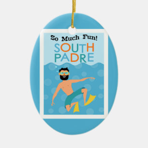 South Padre Island Fun Hipster Travel Keramik Ornament