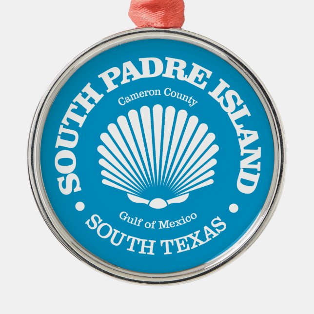 South Padre Island (Seashell) Ornament Aus Metall (Vorne)