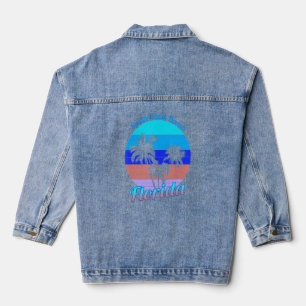 South Palm Beach Florida Retro Tropische Palmen Jeansjacke