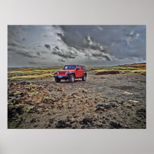 South Point Hawaii Jeep Abenteuer Offroad Poster