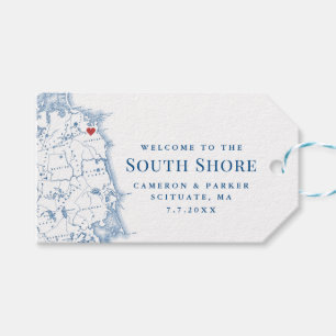 South Shore Massachusetts Karte Elegant Wedding Geschenkanhänger