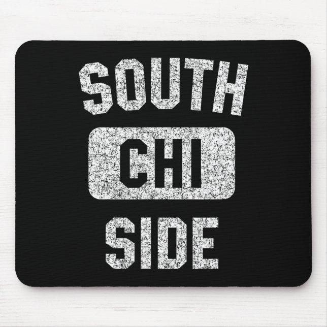 South Side Chi Gym Style gestörte White Print Mousepad (Vorne)