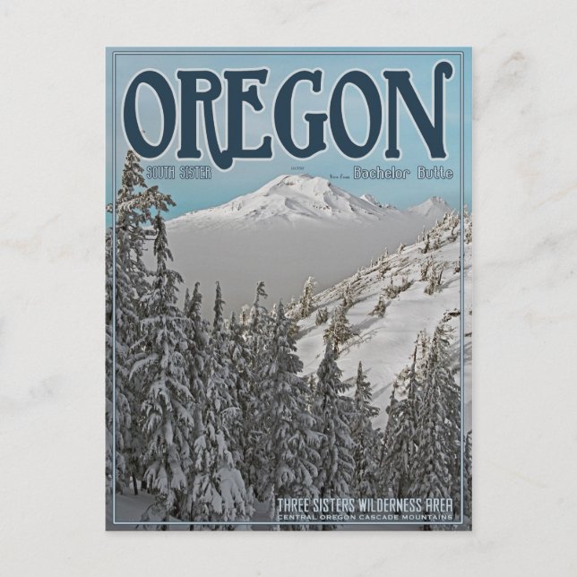 South Sister von Bachelor Butte Postkarte (Vorderseite)