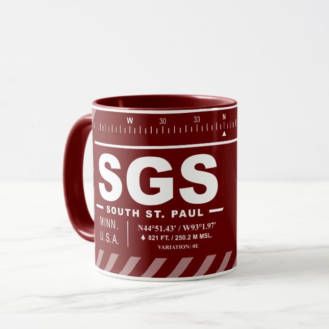 South St Paul Municipal Flughafen Fleming Field Tasse (Vorderseite Links)