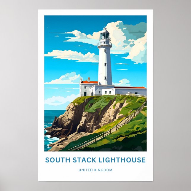 South Stack Lighthouse Großbritannien Travel Print Poster (Vorne)