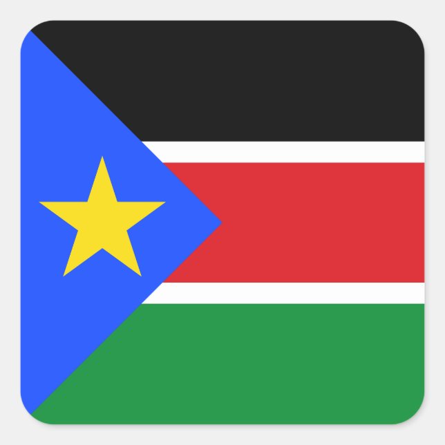 South Sudan Flag Quadratischer Aufkleber (Vorderseite)