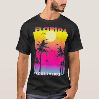 South Venice Florida Fl Sommer Vintag Sunset T-Shirt