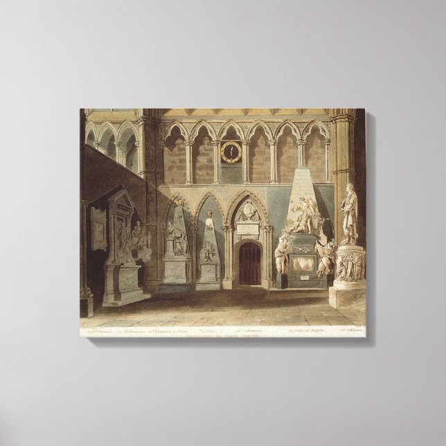 South View of Poet's Corner, Platte 27 von 'Westmi Leinwanddruck (Vorderseite)