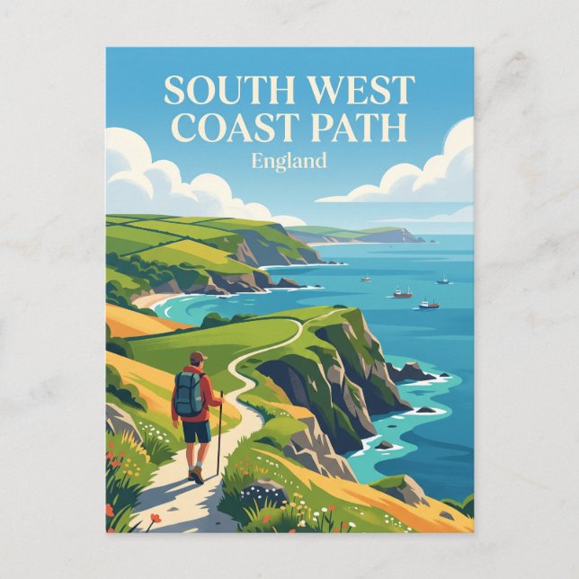 South West Coast Path, Cornwall Abschnitt England Postkarte (Vorderseite)