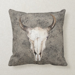 South-West Rustic Ranch Skull Brown Spritzer Kissen