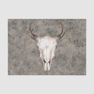 South-West Rustic Ranch Skull Brown Spritzer Seidenpapier