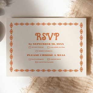 South Western Country Ranch Western Wedding RSVP Karte