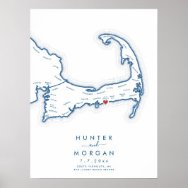 South Yarmouth Wedding Modern Guest Book Poster