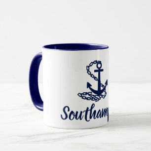 Southampton - Blau-Weiß-Tasse im maritimen Stil Tasse