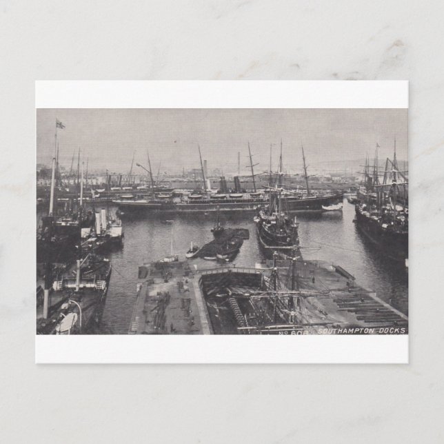 Southampton Docks 1905 Postkarte (Vorderseite)