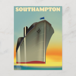 Southampton Kreuzfahrtschiff Reiseplakat Postkarte