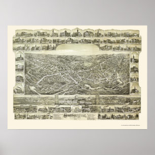 Southbridge, MA Panoramic Map - 1892 Poster