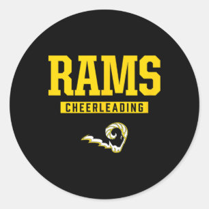 Southeast Polk Rams Logo Cheerleading HS  Runder Aufkleber