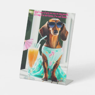 Southern Bell Dackel Desk Sign Sockelschild