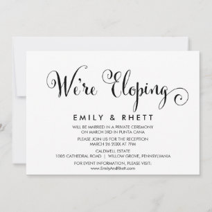 Southern Belle Calligraphy Elopement Empfang Einladung
