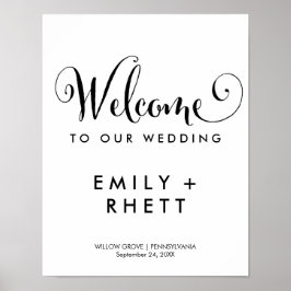 Southern Belle Calligraphy Welcome Wedding Poster