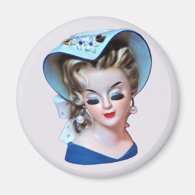 Southern Belle Head Vase Bonnet Lady mit Attitude Magnet (Vorne)