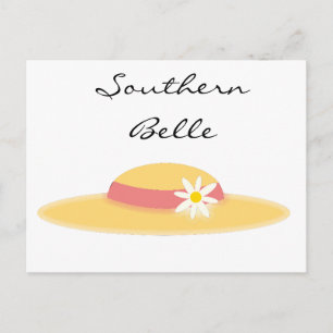 Southern Belle Summer Daisy Hat Cartoon Postkarte
