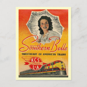 Southern Belle Zug Vintage Postkarte