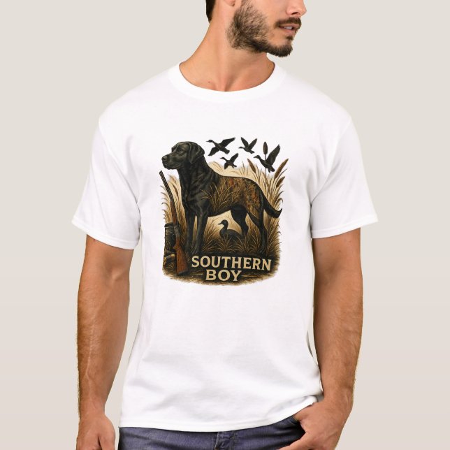 Southern Boy Hunting Dog Camo T-Shirt (Vorderseite)