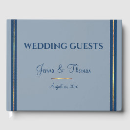 Southern Charm, Blue, Gold, Wedding Guest Book Gästebuch