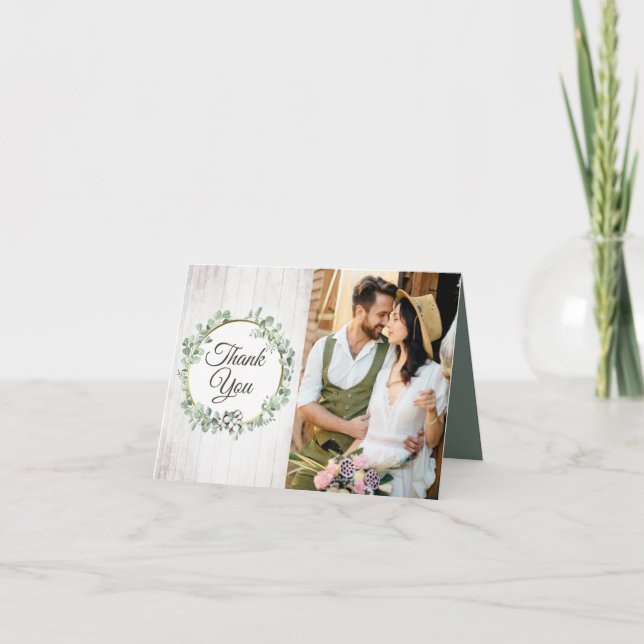 Southern Cotton Boll Country Wedding Vielen Dank Karte (Vorderseite)