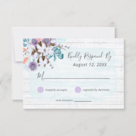 Southern Cotton Floral Wedding UAWG RSVP Karte