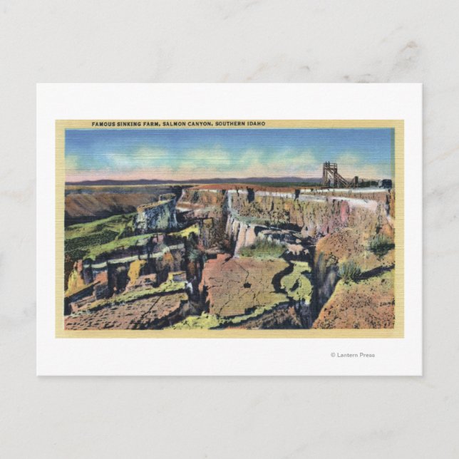 Southern Idaho - Berühmte Sinking Farm in Lachs Postkarte (Vorderseite)