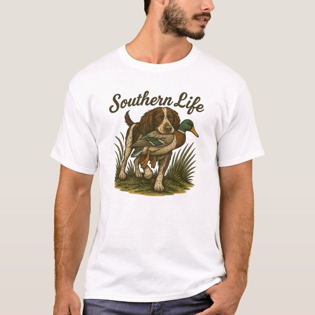Southern Life Duck Hunting Fishing T-Shirt (Vorderseite)