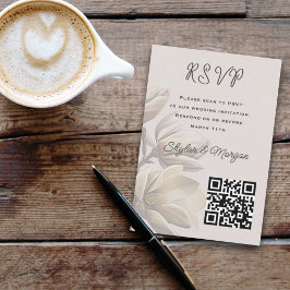Southern Magnolia Wedding QR Code RSVP Cards Einladung