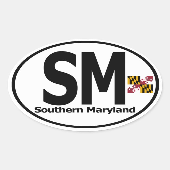 Southern Maryland Decal (Set 4) Ovaler Aufkleber (Vorderseite)