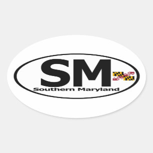Southern Maryland Decal (Set 4) Ovaler Aufkleber