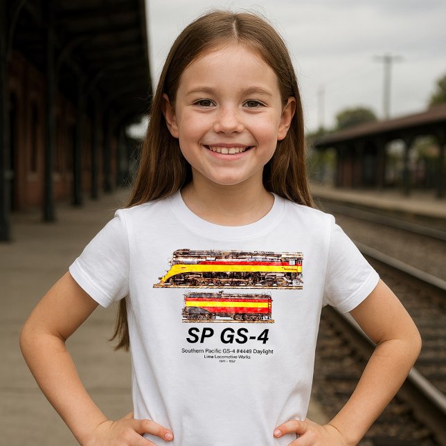 Southern Pacific GS-4 Daylight-Dampflokomotive T-Shirt (Southern Pacific GS-4 Daylight Steam Locomotive. Girl Basic T-Shirt)