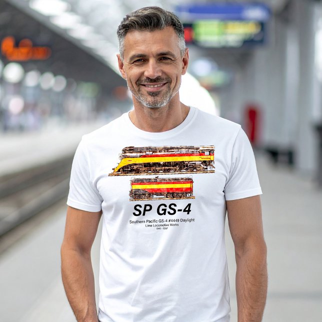 Southern Pacific GS-4 Daylight Steam Locomotive T-Shirt (Southern Pacific GS-4 Daylight Steam Locomotive. Mens Basic T-Shirt)