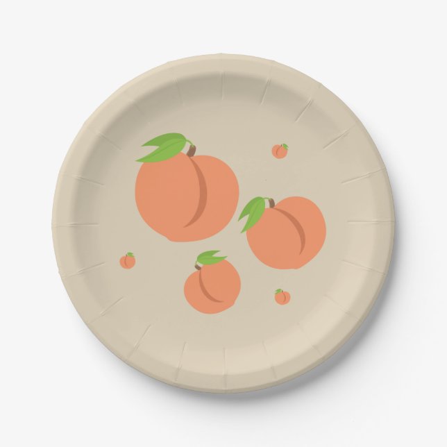 Southern Peach Emoji - Summer Party Plate Pappteller (Vorderseite)
