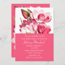 Southern Pink Magnolias Bridal Dusche Einladung