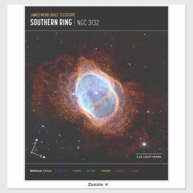 Southern Ring Nebula Space James Webb Telescope Aufkleber (Blatt)