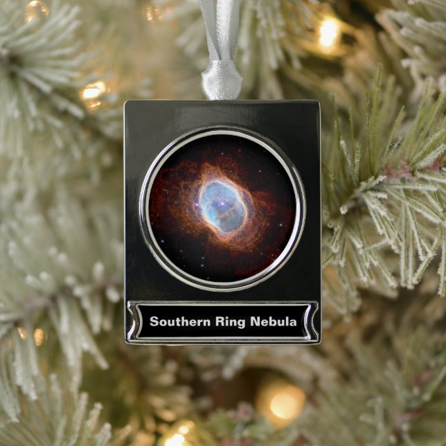 Southern Ring Nebula Space James Webb Telescope Banner-Ornament Silber (Baum)