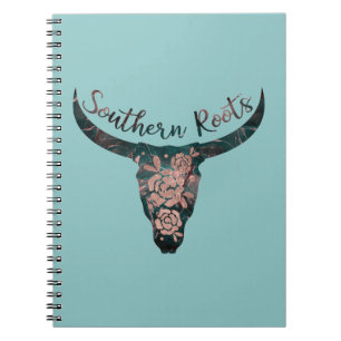 Southern Roots Country Longhorn Rosa und Grün Notizblock