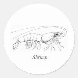 Southern Shrimp Line Art Logo Runder Aufkleber