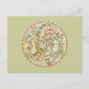 Southern Sky Star Chart and Constellation Map Postkarte